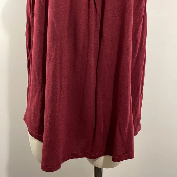 NWOT LOFT Gathered Halter Neck Tank Top Wine Burgundy M - Picture 4 of 15